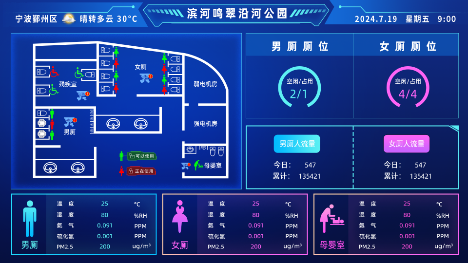滨河鸣翠沿河公园智慧公厕
